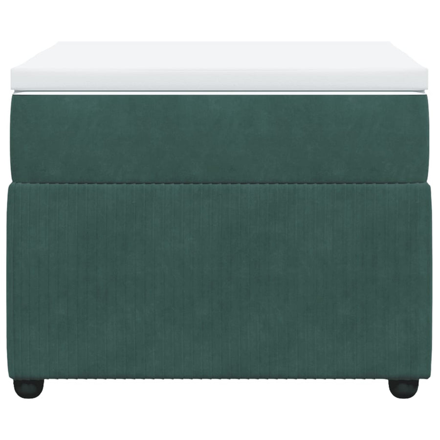 Boxspring met matras fluweel donkergroen 90x200 cm