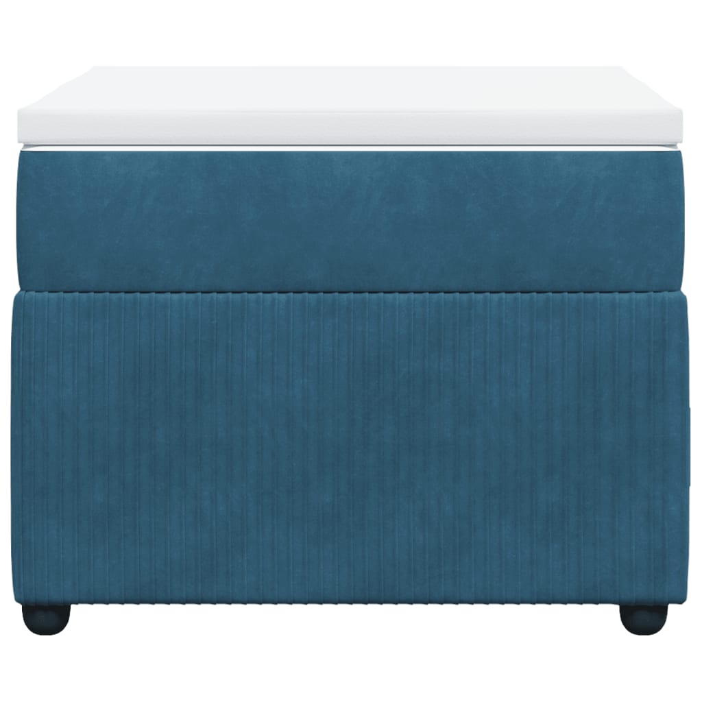 Boxspring met matras fluweel donkerblauw 90x200 cm