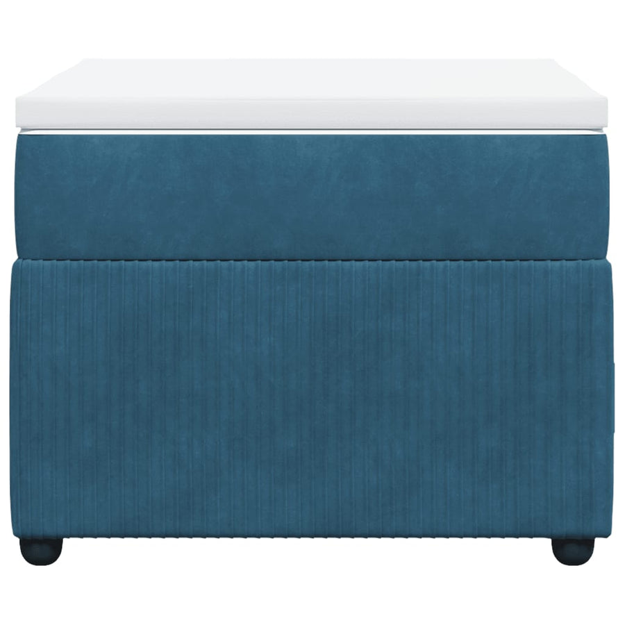 Boxspring met matras fluweel donkerblauw 90x200 cm