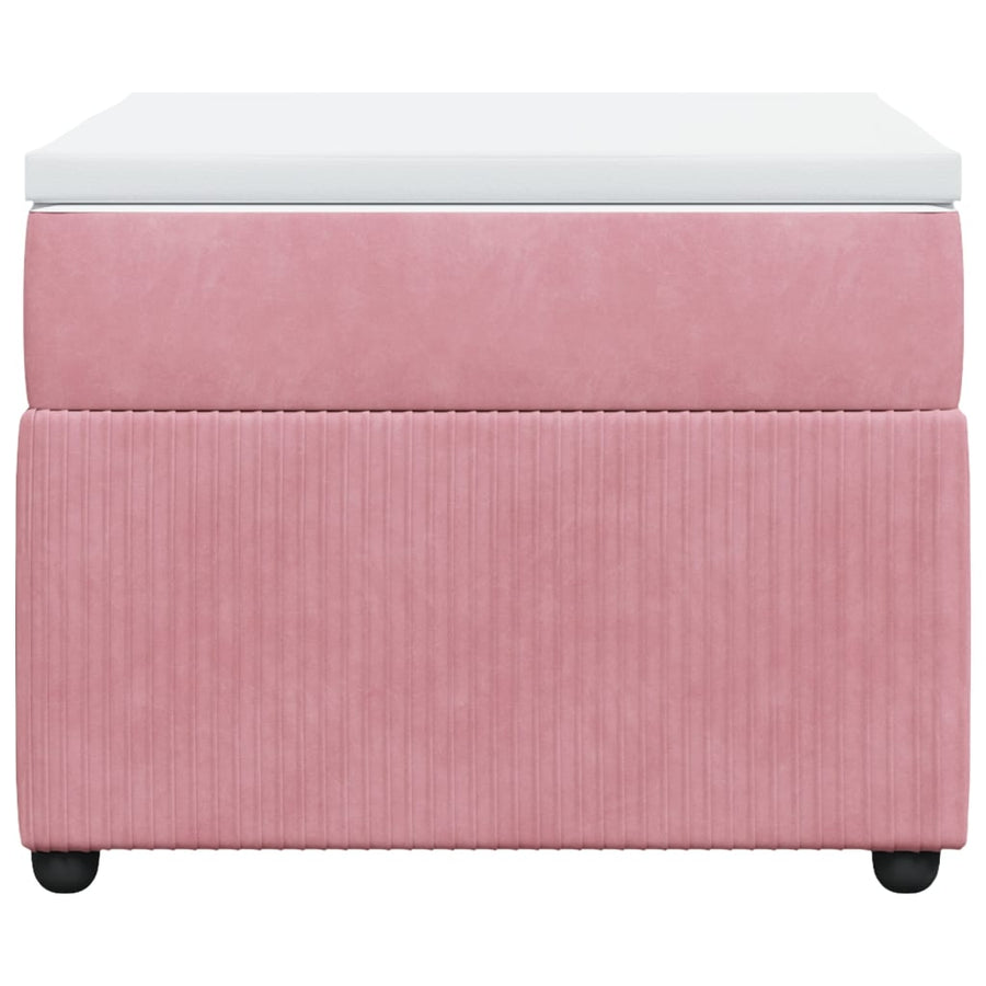 Boxspring met matras fluweel roze 90x200 cm