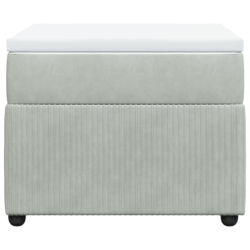 Boxspring met matras fluweel lichtgrijs 100x200 cm