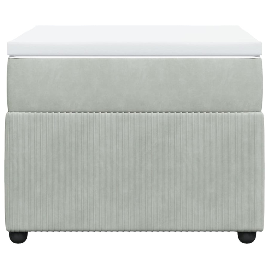 Boxspring met matras fluweel lichtgrijs 100x200 cm
