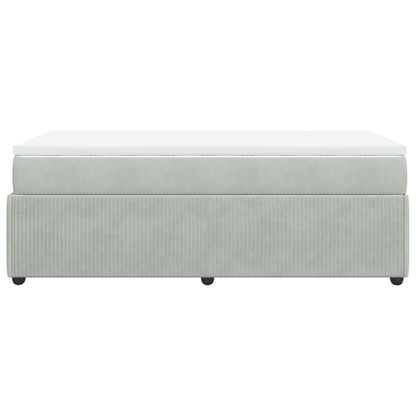 Boxspring met matras fluweel lichtgrijs 100x200 cm