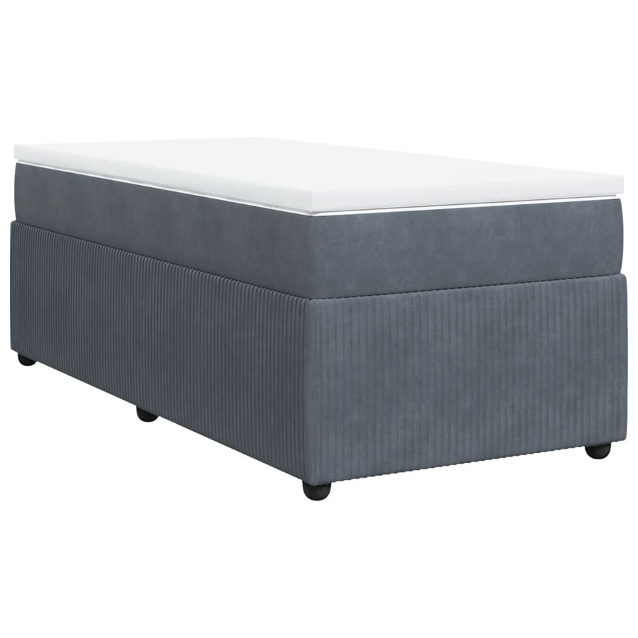 Boxspring met matras fluweel donkergrijs 100x200 cm