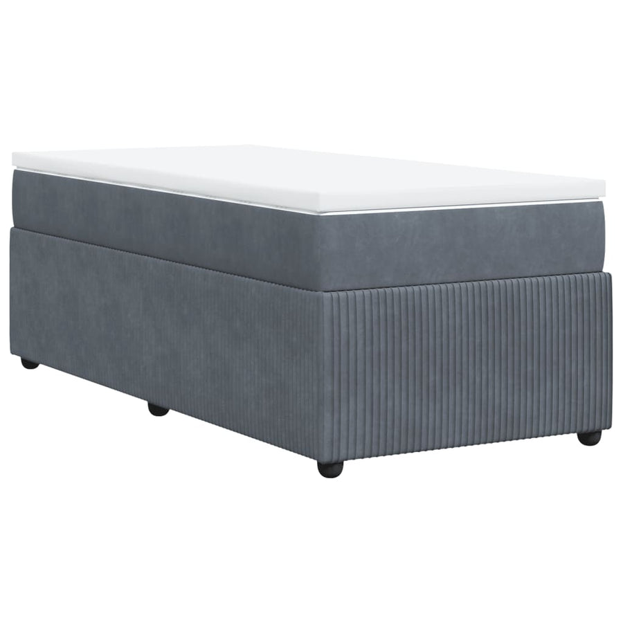 Boxspring met matras fluweel donkergrijs 100x200 cm