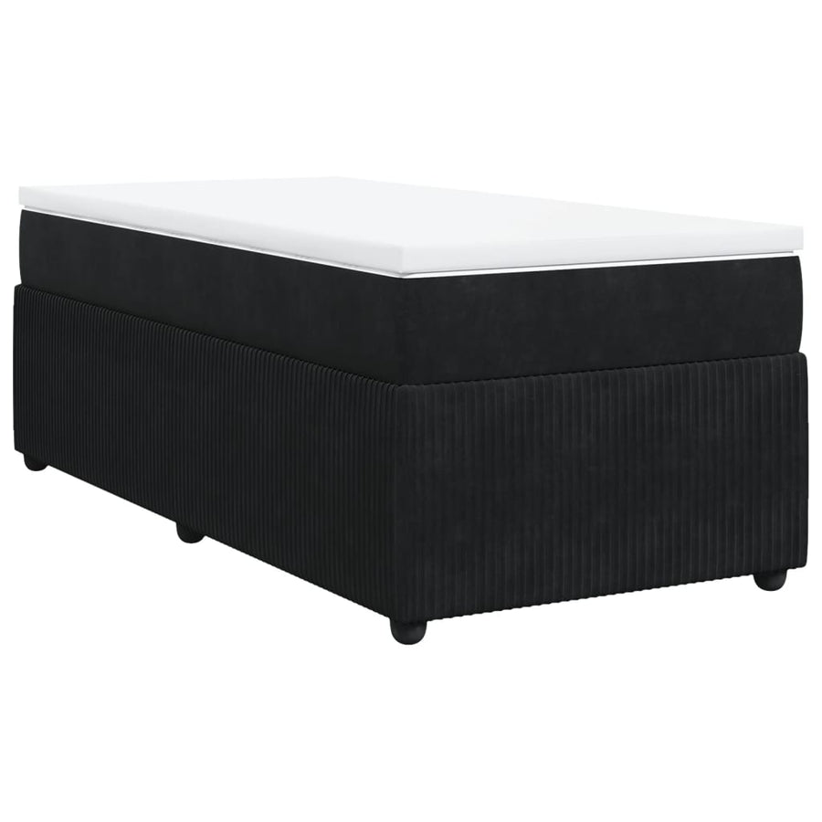 Boxspring met matras fluweel zwart 100x200 cm