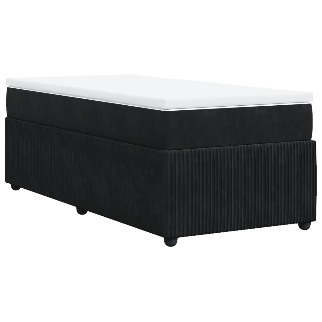 Boxspring met matras fluweel zwart 100x200 cm