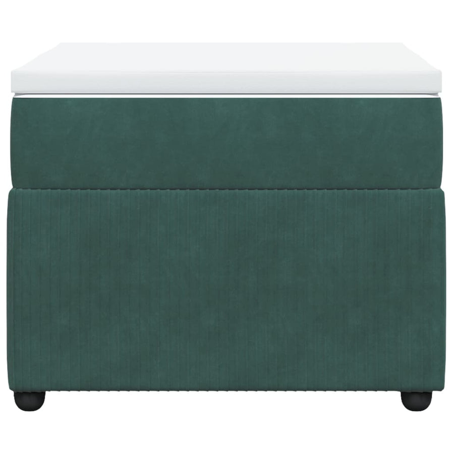 Boxspring met matras fluweel donkergroen 100x200 cm