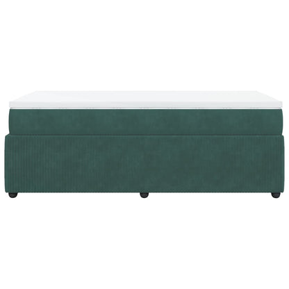 Boxspring met matras fluweel donkergroen 100x200 cm