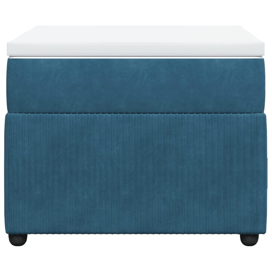 Boxspring met matras fluweel donkerblauw 100x200 cm