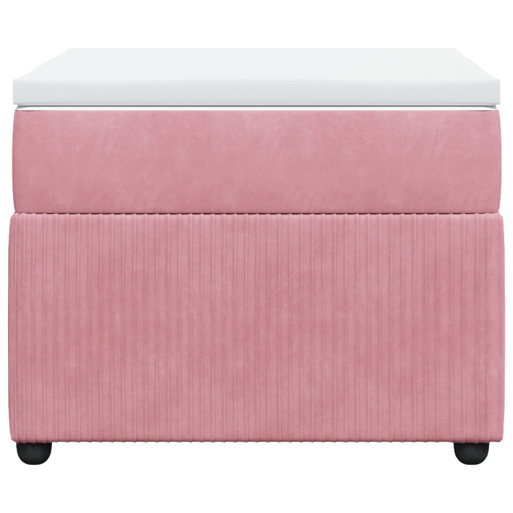 Boxspring met matras fluweel roze 100x200 cm