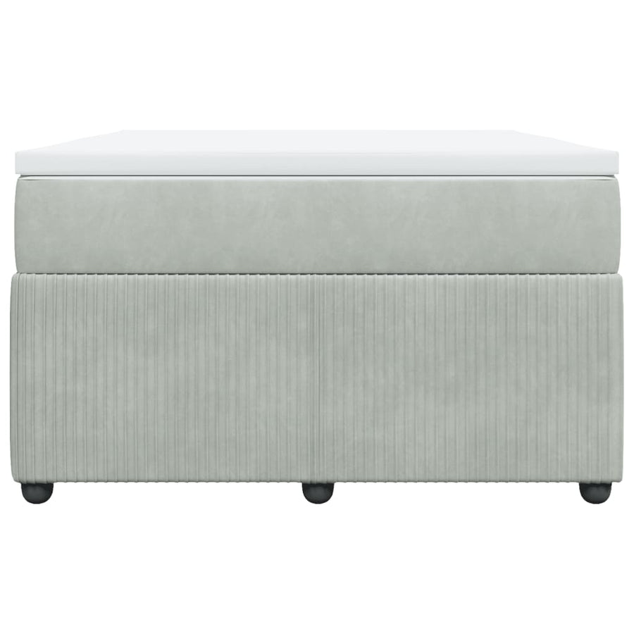 Boxspring met matras fluweel lichtgrijs 120x190 cm
