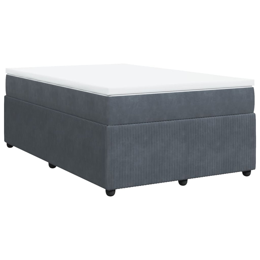 Boxspring met matras fluweel donkergrijs 120x190 cm