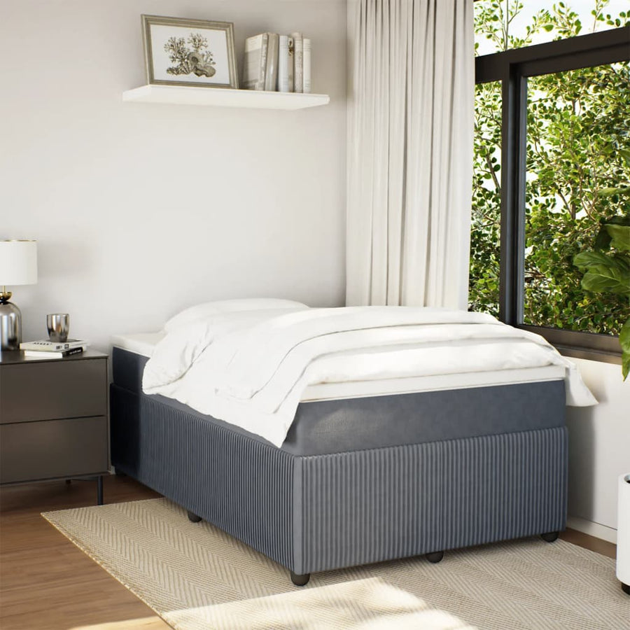 Boxspring met matras fluweel donkergrijs 120x190 cm