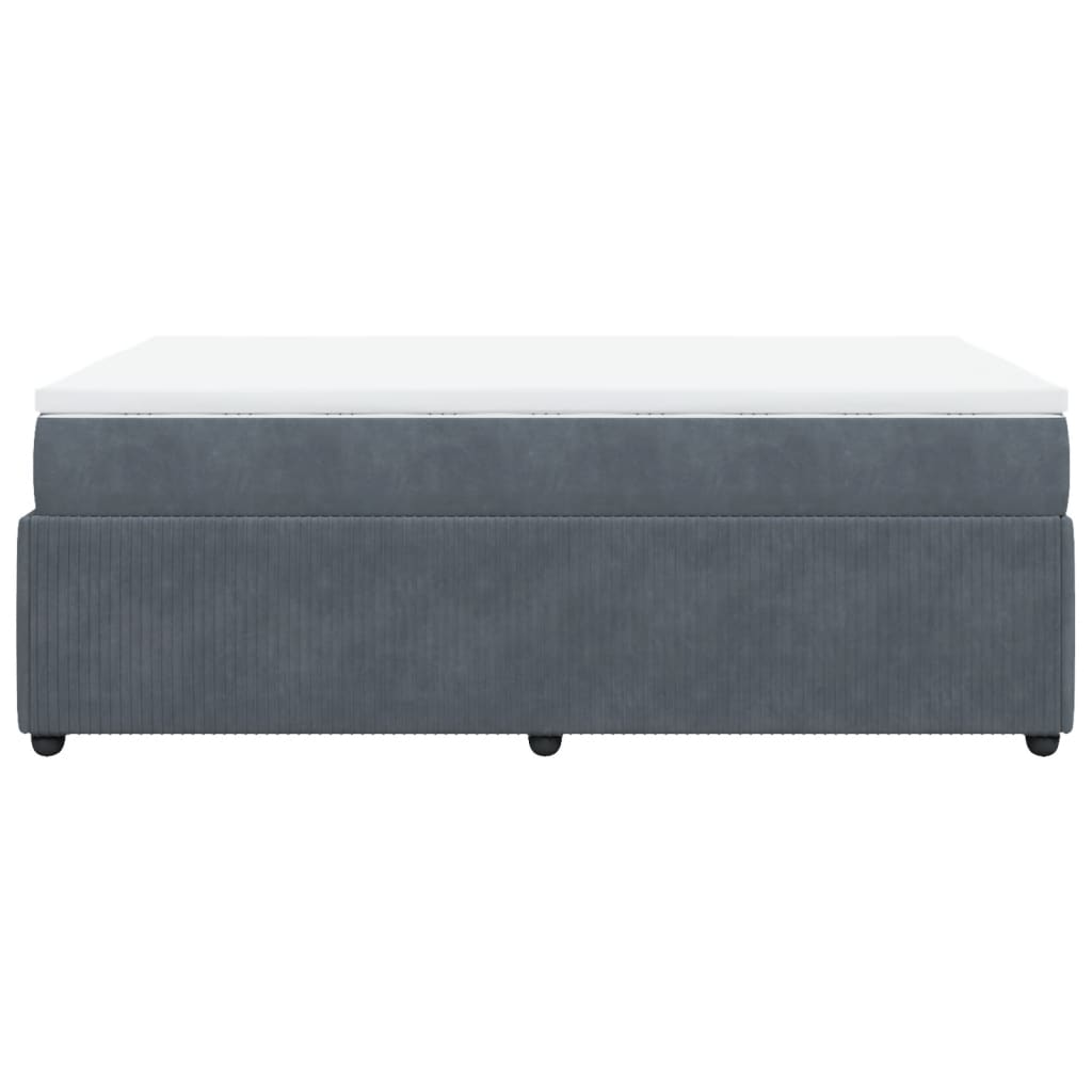 Boxspring met matras fluweel donkergrijs 120x190 cm