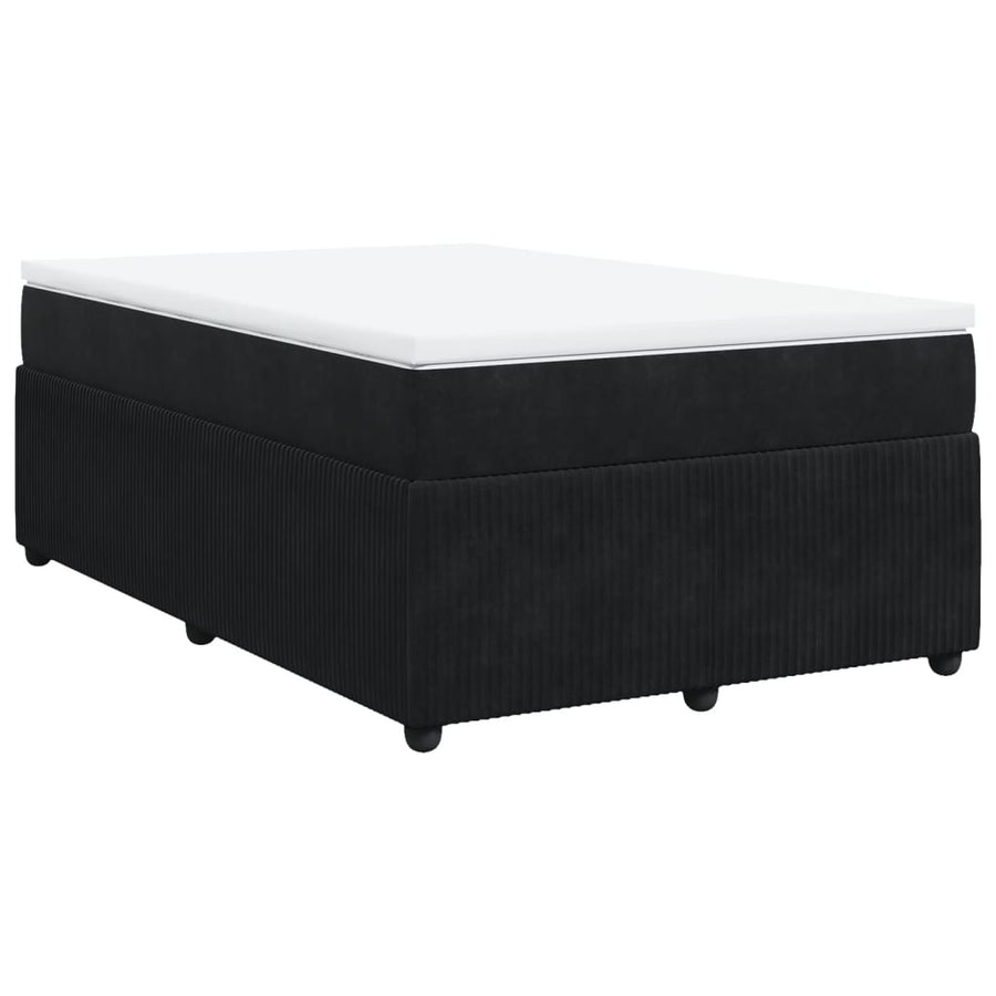 Boxspring met matras fluweel zwart 120x190 cm