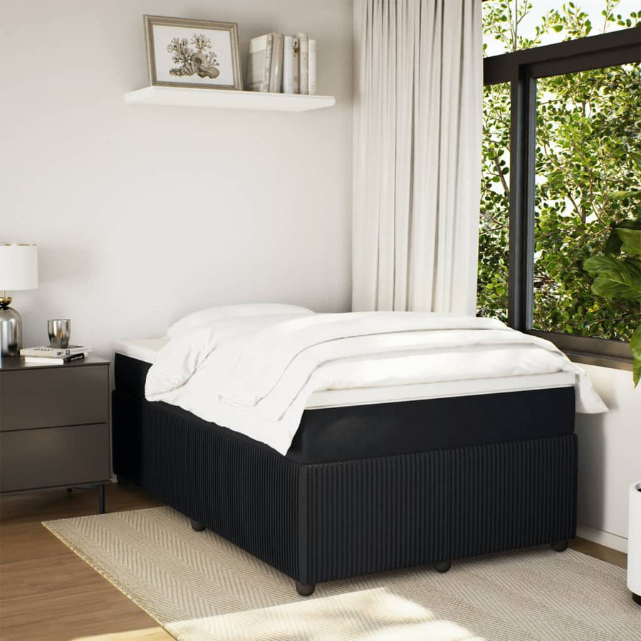 Boxspring met matras fluweel zwart 120x190 cm