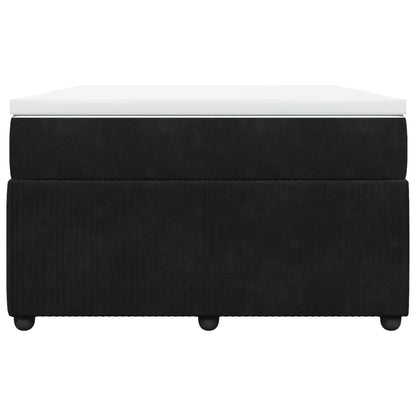 Boxspring met matras fluweel zwart 120x190 cm