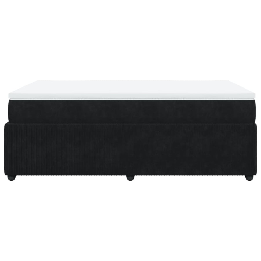 Boxspring met matras fluweel zwart 120x190 cm