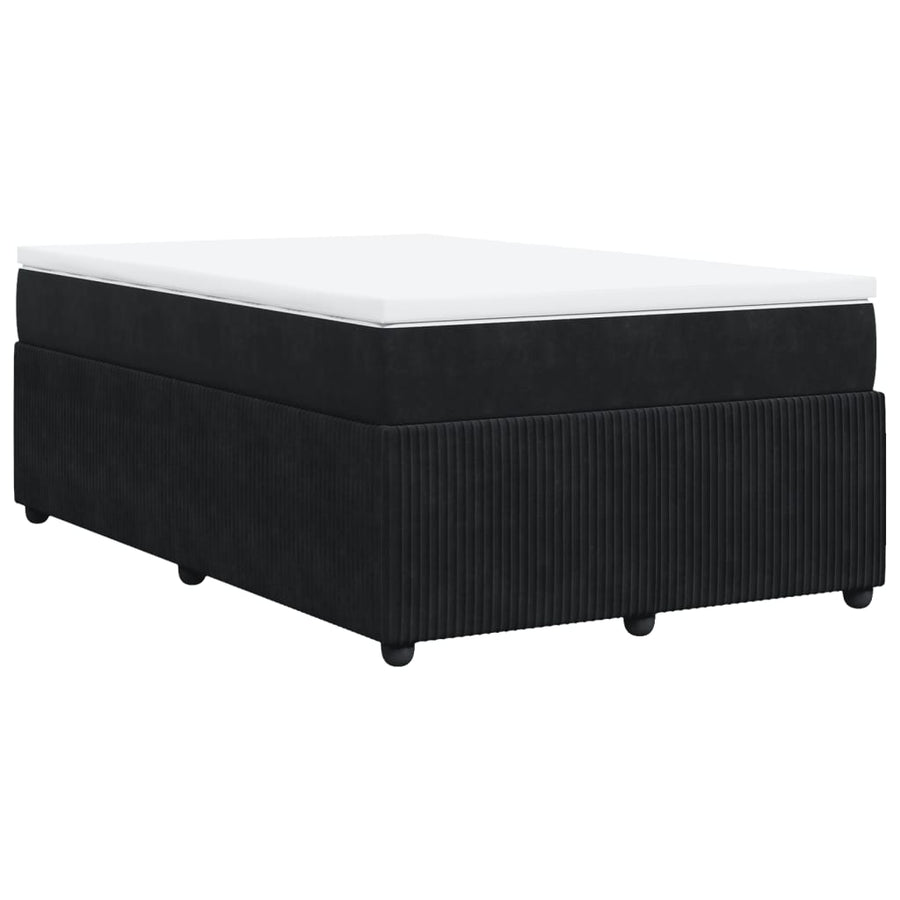 Boxspring met matras fluweel zwart 120x190 cm