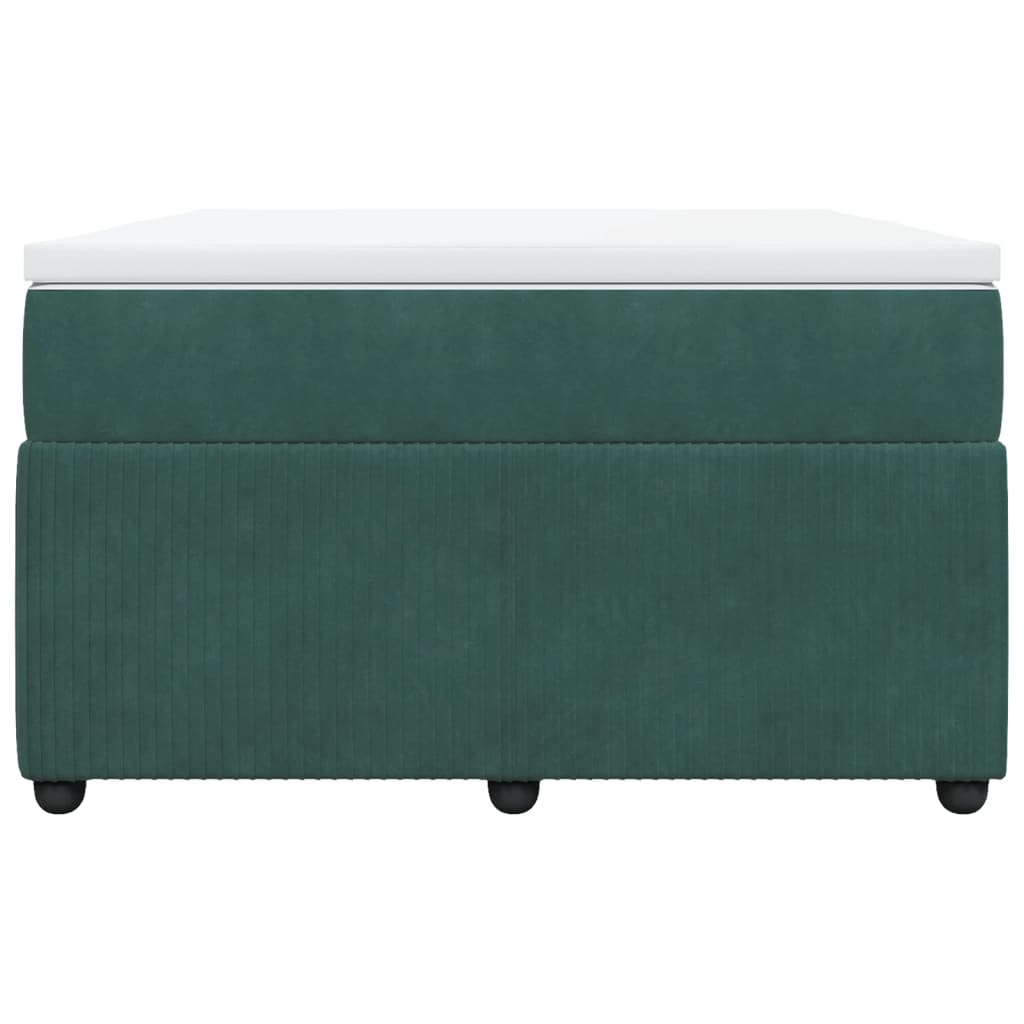 Boxspring met matras fluweel donkergroen 120x190 cm