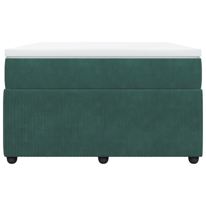 Boxspring met matras fluweel donkergroen 120x190 cm