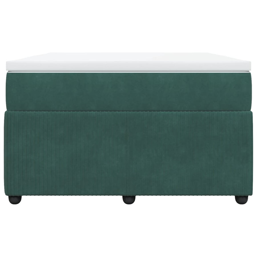 Boxspring met matras fluweel donkergroen 120x190 cm