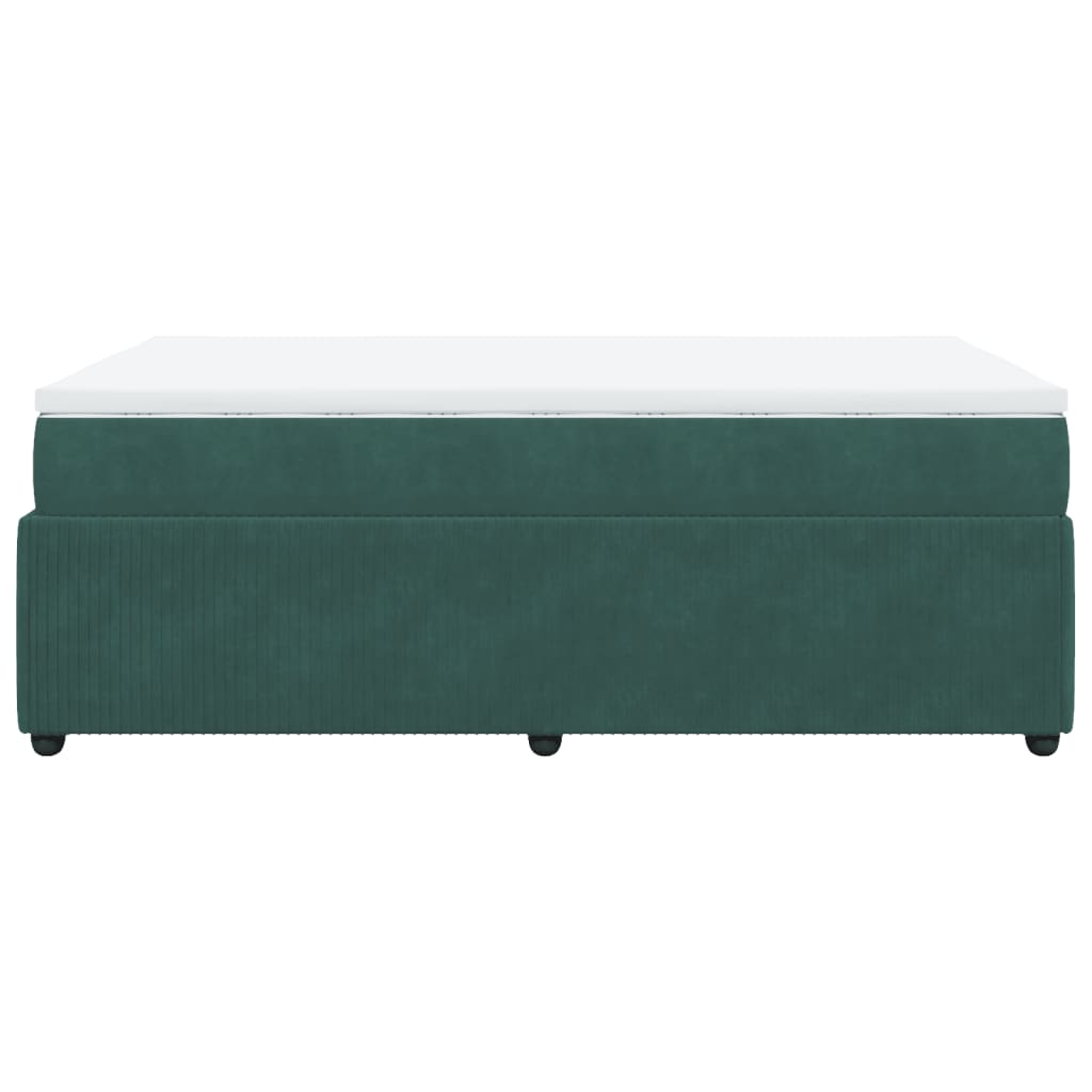 Boxspring met matras fluweel donkergroen 120x190 cm