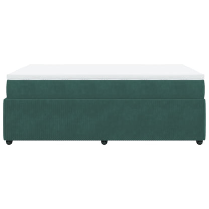 Boxspring met matras fluweel donkergroen 120x190 cm