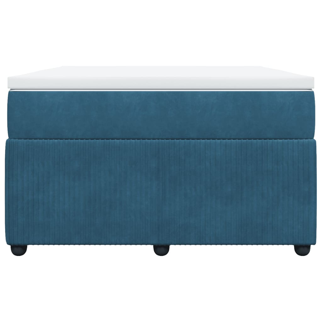 Boxspring met matras fluweel donkerblauw 120x190 cm