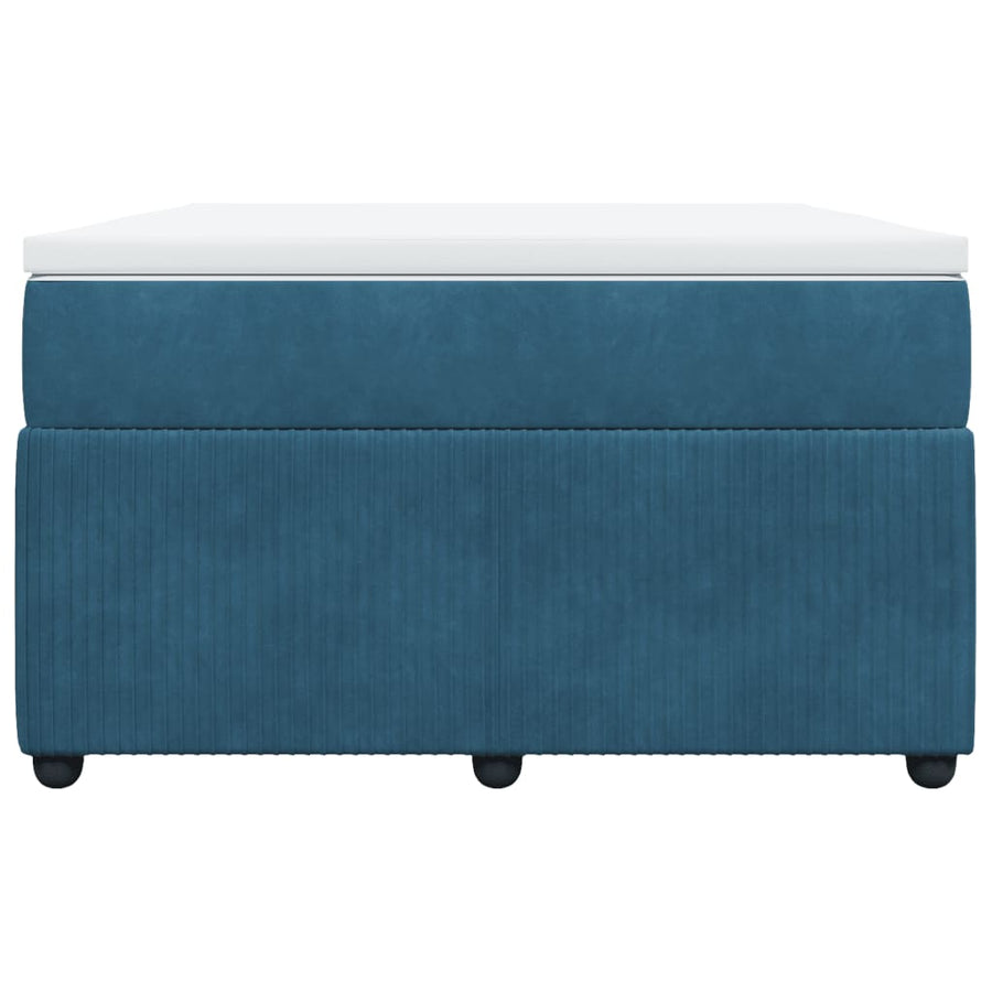 Boxspring met matras fluweel donkerblauw 120x190 cm
