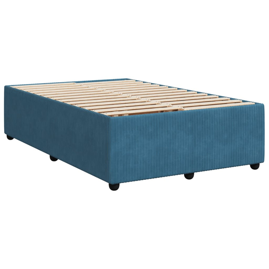 Boxspring met matras fluweel donkerblauw 120x190 cm