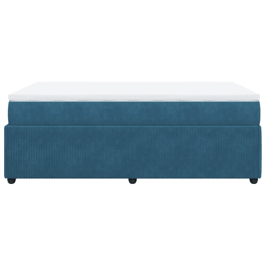 Boxspring met matras fluweel donkerblauw 120x190 cm