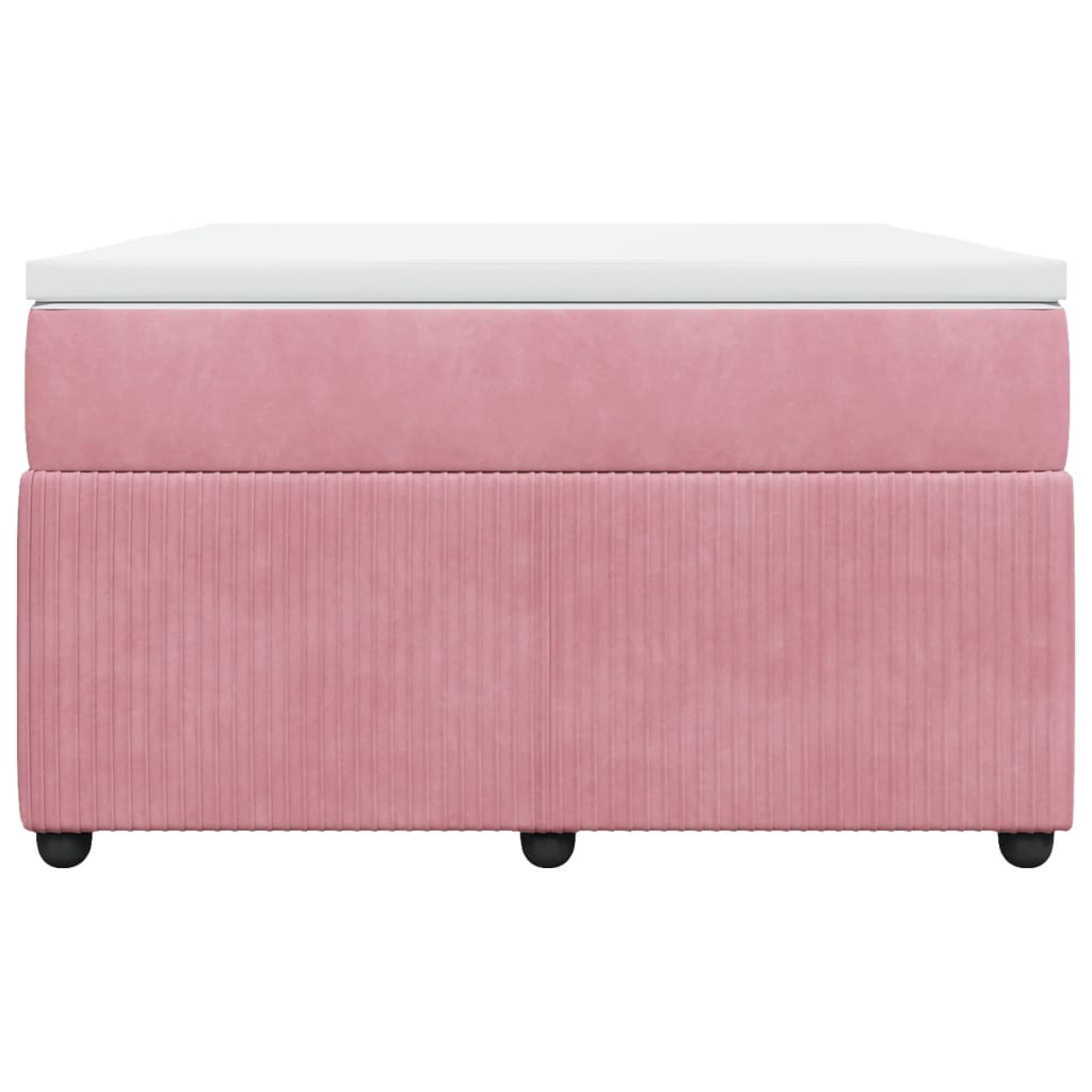 Boxspring met matras fluweel roze 120x190 cm