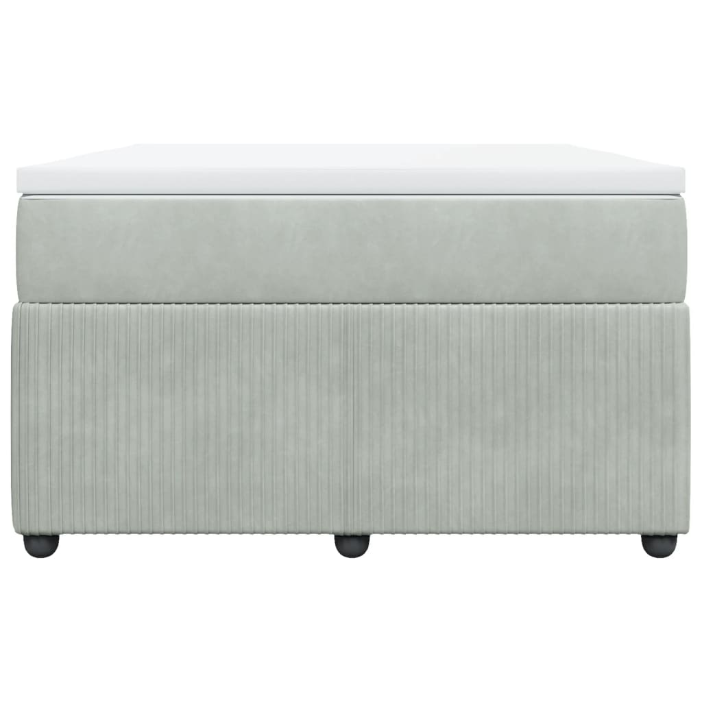 Boxspring met matras fluweel lichtgrijs 120x200 cm