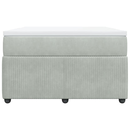 Boxspring met matras fluweel lichtgrijs 120x200 cm
