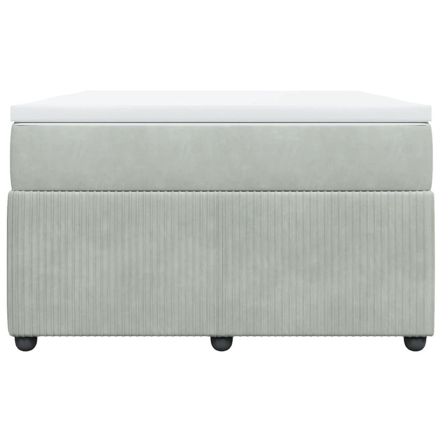 Boxspring met matras fluweel lichtgrijs 120x200 cm
