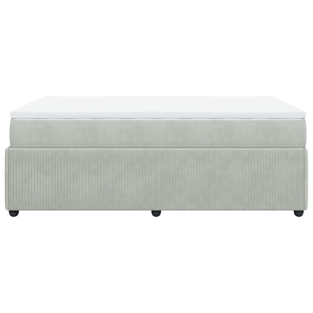 Boxspring met matras fluweel lichtgrijs 120x200 cm