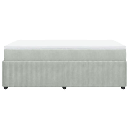 Boxspring met matras fluweel lichtgrijs 120x200 cm