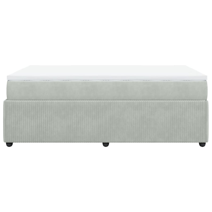 Boxspring met matras fluweel lichtgrijs 120x200 cm