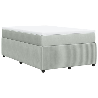 Boxspring met matras fluweel lichtgrijs 120x200 cm