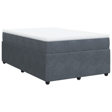 Boxspring met matras fluweel donkergrijs 120x200 cm