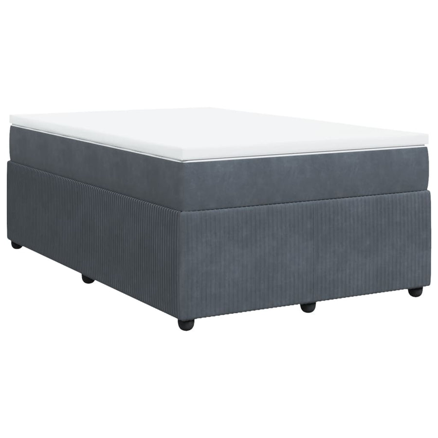 Boxspring met matras fluweel donkergrijs 120x200 cm