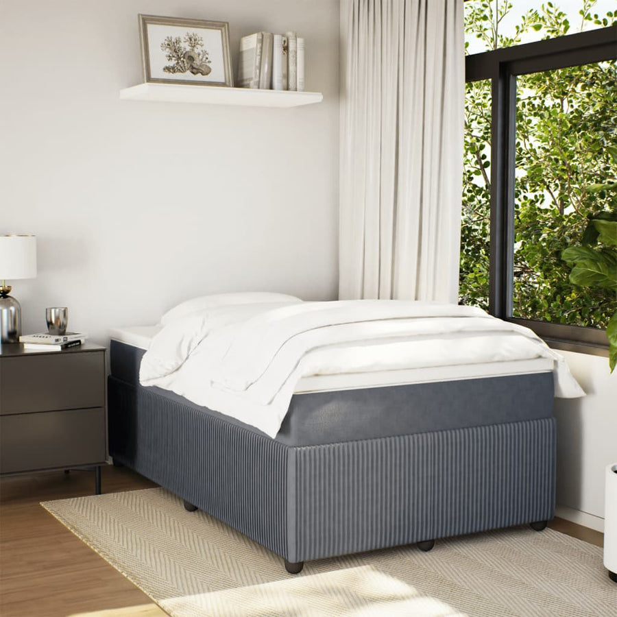 Boxspring met matras fluweel donkergrijs 120x200 cm