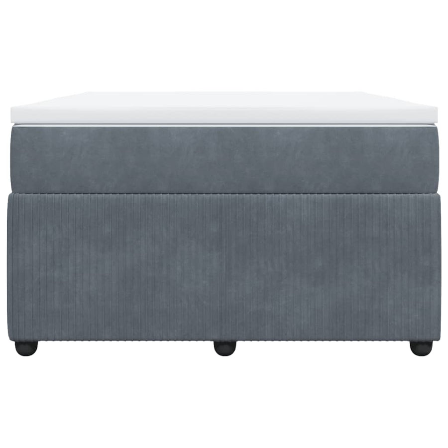 Boxspring met matras fluweel donkergrijs 120x200 cm