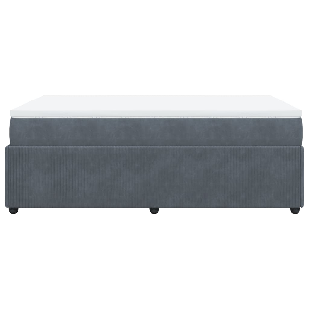 Boxspring met matras fluweel donkergrijs 120x200 cm