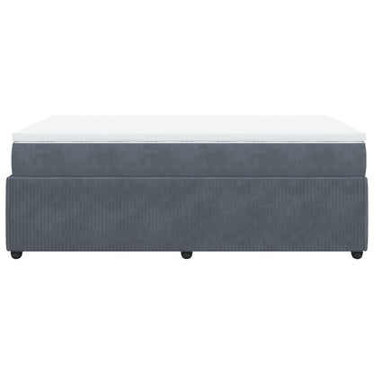 Boxspring met matras fluweel donkergrijs 120x200 cm