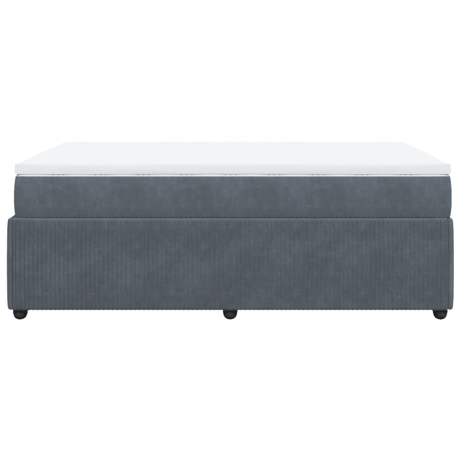 Boxspring met matras fluweel donkergrijs 120x200 cm
