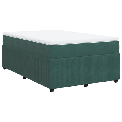 Boxspring met matras fluweel donkergroen 120x200 cm