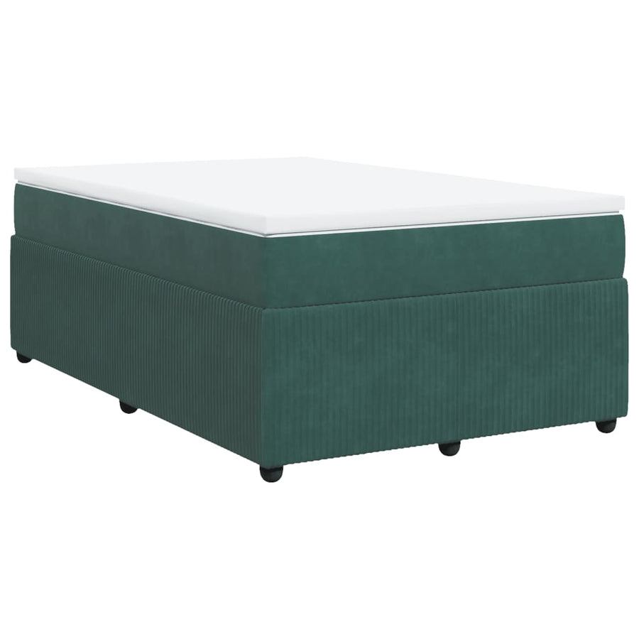 Boxspring met matras fluweel donkergroen 120x200 cm